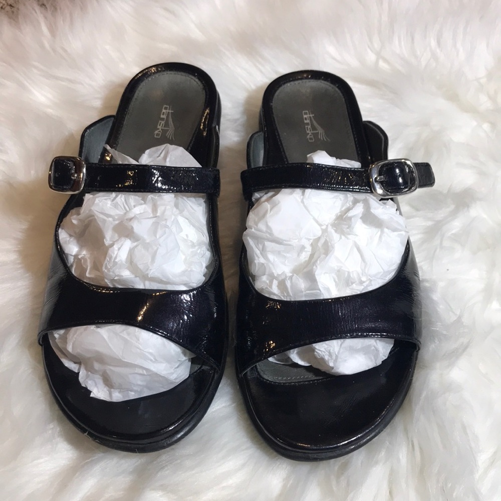 Dansko patent leather sandals
